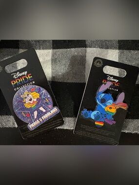 Disney Pride Miss Piggy Stitch Collection Enamel Pins - Stitch & Minnie Rainbow